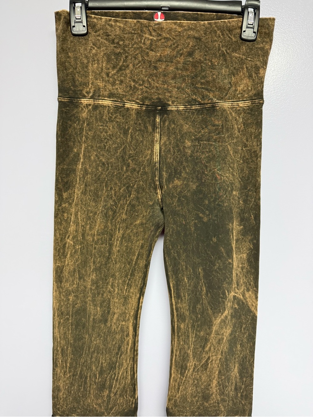 T Party Brown mineral wash Fringe flare-Leg Stretch yoga Pants size M - Picture 15 of 15